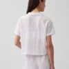 Camicia da pigiama oversize in garza stropicciata