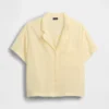 Camicia da pigiama oversize in garza stropicciata