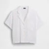 Camicia da pigiama oversize in garza stropicciata