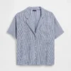 Camicia da pigiama oversize in garza stropicciata