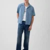 Camicia da resort in denim Dobby