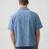 Camicia da resort in denim Dobby