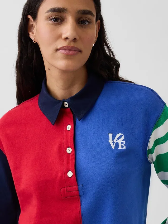 Camicia da rugby corta “Love” di Robert Indiana