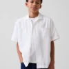 Camicia da vacanza in misto lino e cotone dal taglio morbido per bambini