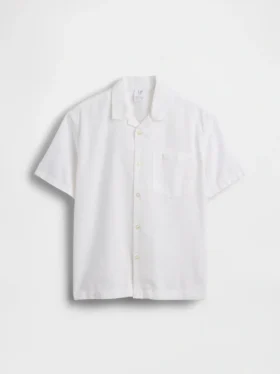 Camicia da vacanza in misto lino e cotone dal taglio morbido per bambini