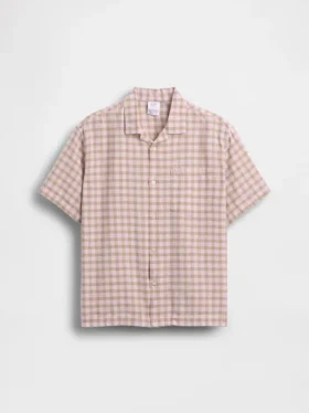 Camicia da vacanza in misto lino e cotone dal taglio morbido per bambini