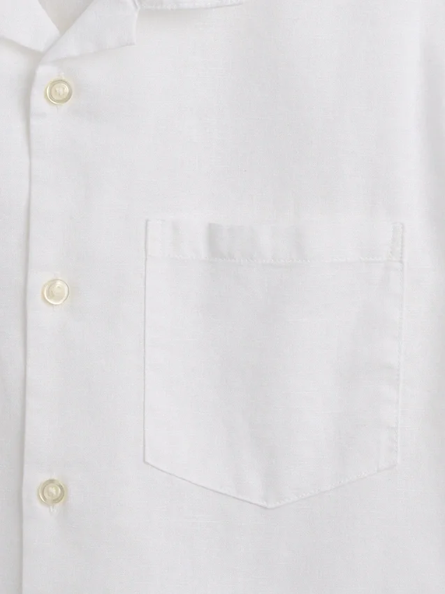 Camicia da vacanza in misto lino e cotone dal taglio morbido per bambini
