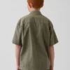 Camicia da vacanza per bambini in cotone seersucker morbido e testurizzato