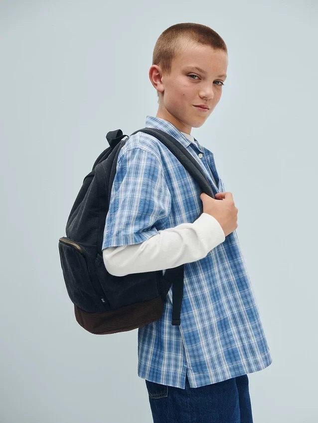 Camicia da vacanza per bambini in cotone seersucker testurizzato a quadri