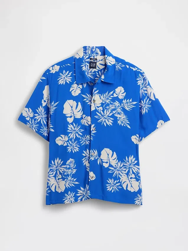 Camicia dal taglio comodo con colletto camp