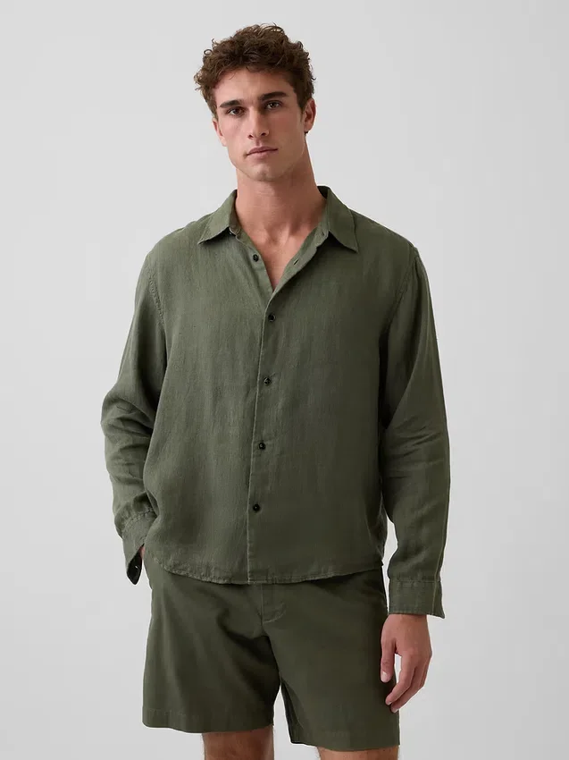 Camicia dal taglio morbido in 100% lino