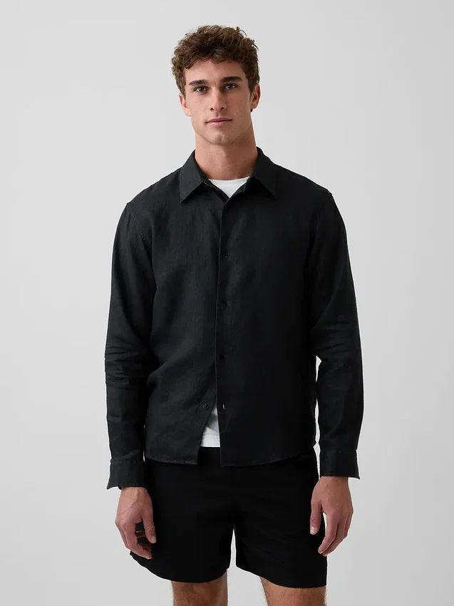 Camicia dal taglio morbido in 100% lino