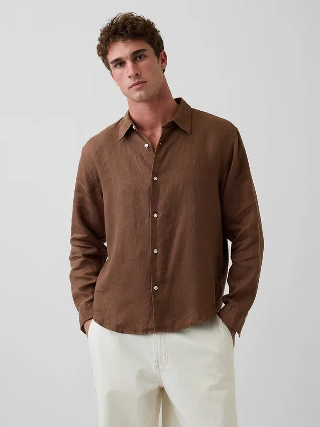 Camicia dal taglio morbido in 100% lino