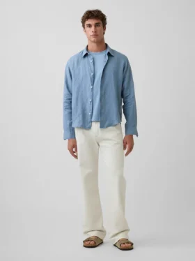 Camicia dal taglio morbido in 100% lino