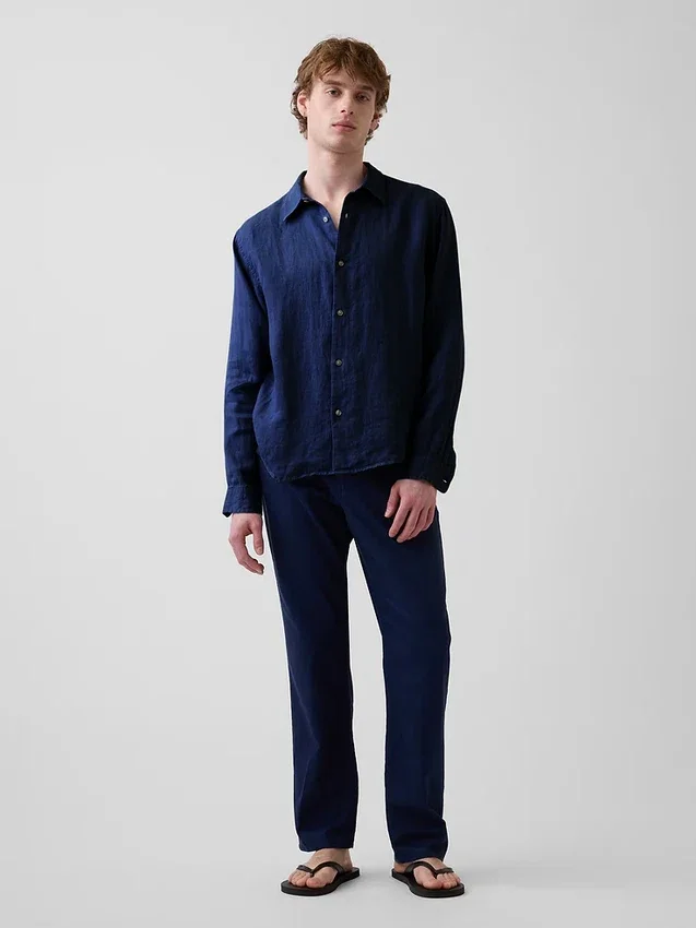 Camicia dal taglio morbido in 100% lino