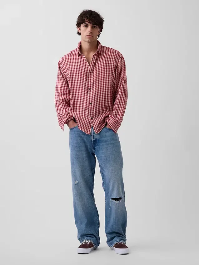 Camicia dal taglio morbido in 100% lino