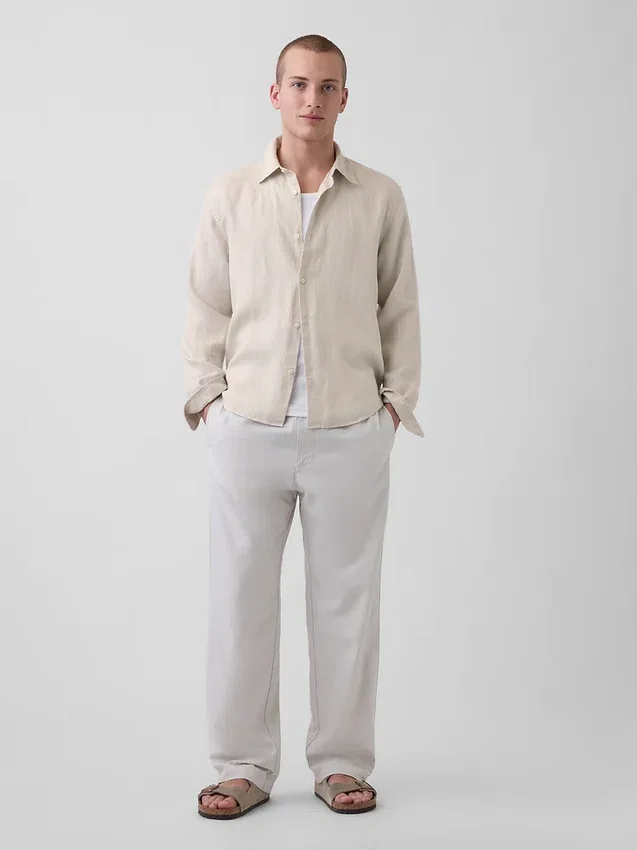 Camicia dal taglio morbido in 100% lino
