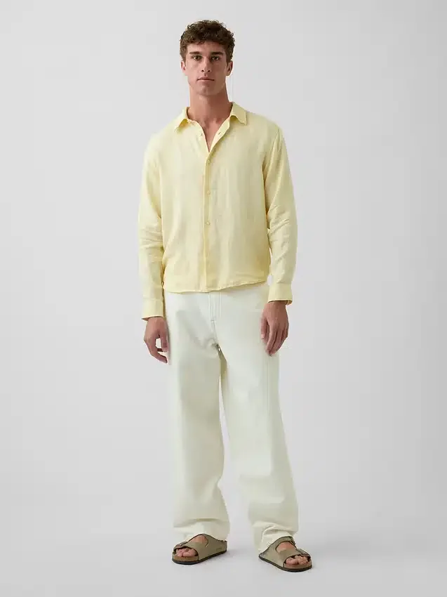 Camicia dal taglio morbido in 100% lino