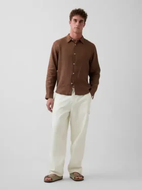 Camicia dal taglio morbido in 100% lino