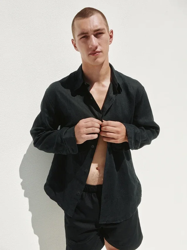 Camicia dal taglio morbido in 100% lino
