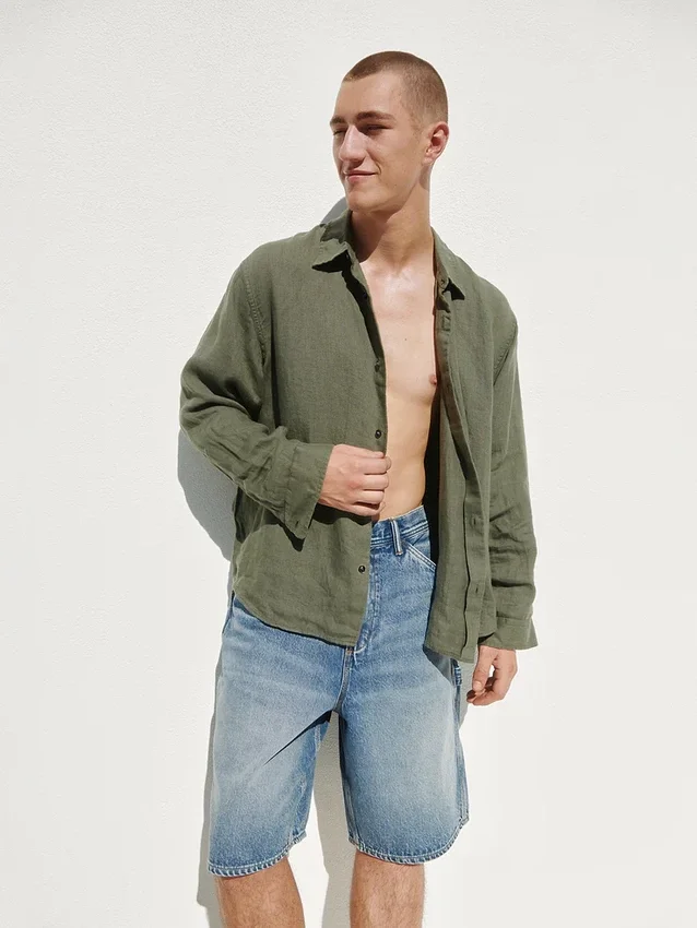 Camicia dal taglio morbido in 100% lino