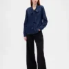 Camicia in denim con collo annodato