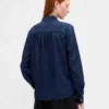 Camicia in denim con collo annodato