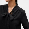 Camicia in denim con collo annodato