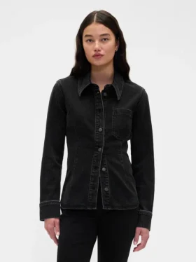 Camicia in denim con cuciture stringenti
