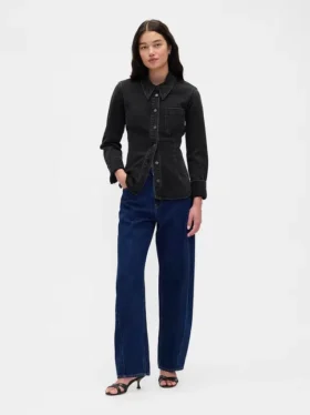 Camicia in denim con cuciture stringenti
