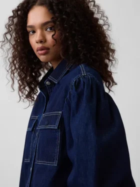 Camicia in denim con maniche a palloncino GAP × Hfr di Latoucha