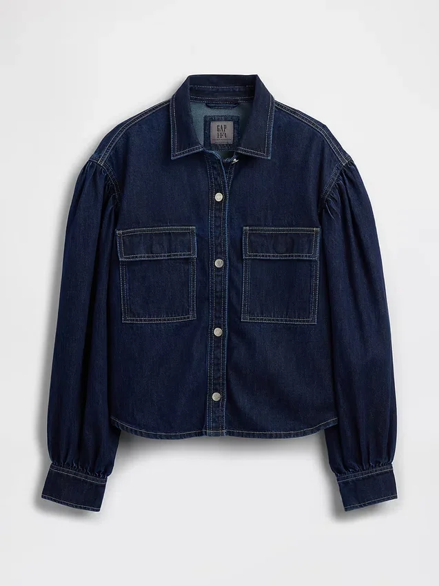 Camicia in denim con maniche a palloncino GAP × Hfr di Latoucha