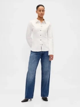 Camicia in denim con vita stretta