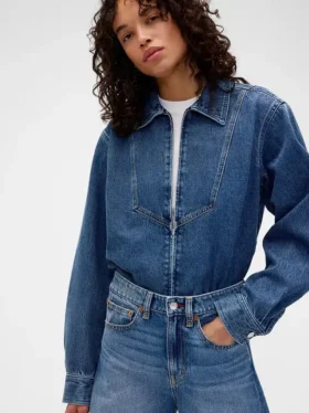 Camicia in denim con zip GAP × Victoria Beckham