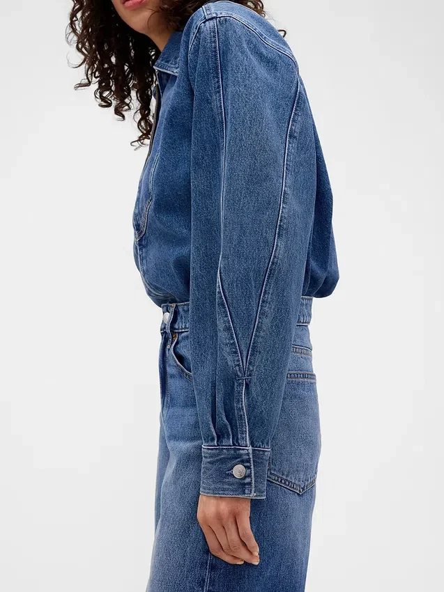 Camicia in denim con zip GAP × Victoria Beckham