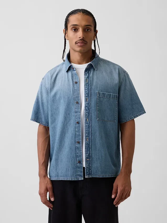Camicia in denim dal taglio morbido