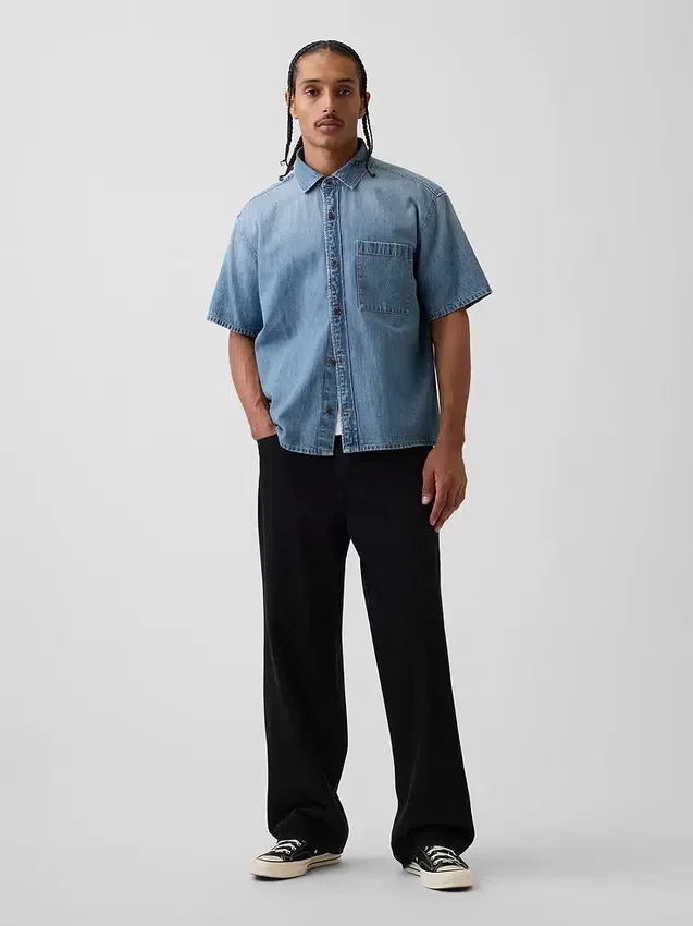 Camicia in denim dal taglio morbido