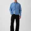 Camicia in denim dal taglio rilassato con orlo dritto