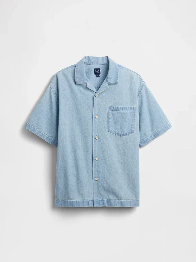 Camicia in denim per bambini dal taglio comodo