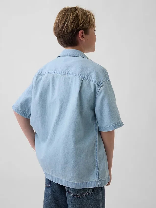 Camicia in denim per bambini dal taglio comodo