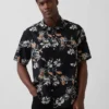 Camicia in misto lino e cotone testurizzato