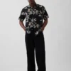 Camicia in misto lino e cotone testurizzato