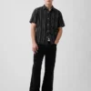 Camicia in misto lino e cotone testurizzato