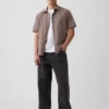 Camicia in misto lino e cotone testurizzato