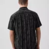 Camicia in misto lino e cotone testurizzato