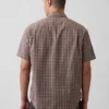 Camicia in misto lino e cotone testurizzato