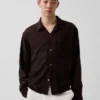 Camicia in seersucker dalla vestibilità comoda con orlo dritto