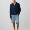 Camicia in seersucker dalla vestibilità comoda con orlo dritto