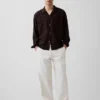Camicia in seersucker dalla vestibilità comoda con orlo dritto