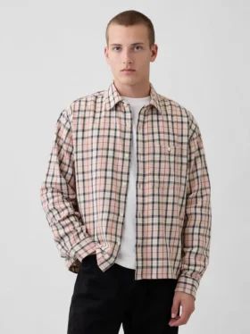 Camicia in twill con orlo dritto